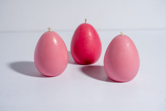 Set 3 x Lumânare parfumată Ou Paște din ceară de soia și ceară de albine